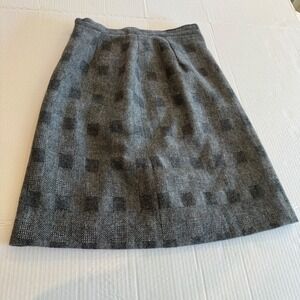 Vtg‎ Brooks Vintage Wool Blend Plaid A Line Midi Skirt Size 9/10 Japan Business
